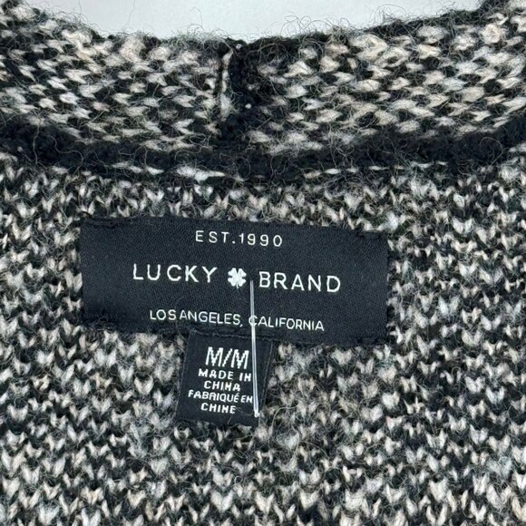 Lucky Brand Women's buffalo Plaid Open Cardigan Sweater size Medium wool blend - Picture 3 of 10